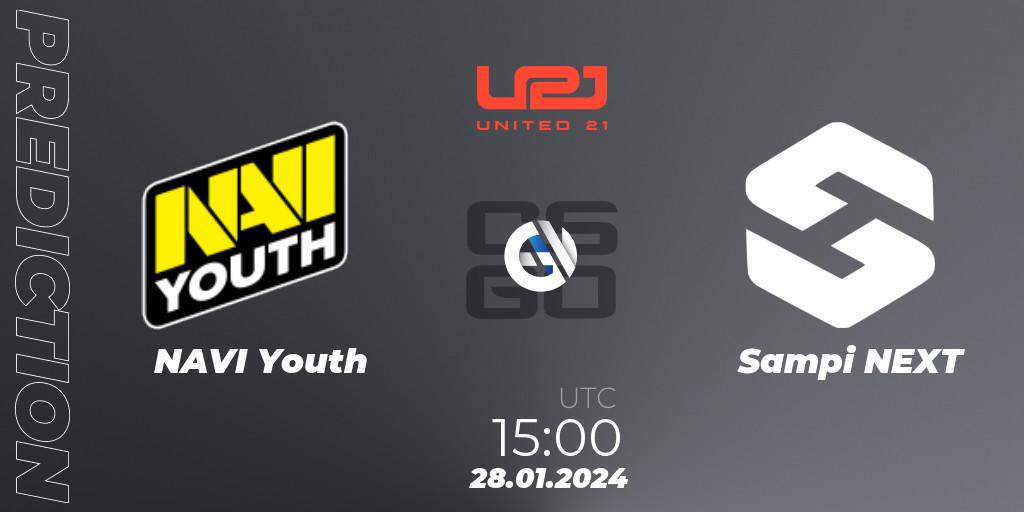 Pronósticos NAVI Youth - Sampi NEXT. 28.01.2024 at 15:00. United21 Season 10: Division 2 - Counter-Strike (CS2)