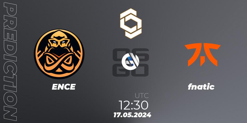 Pronósticos ENCE - fnatic. 17.05.2024 at 13:15. CCT Global Finals - Counter-Strike (CS2)