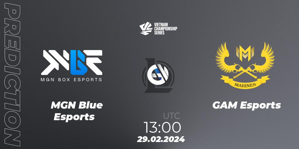 Pronósticos MGN Blue Esports - GAM Esports. 29.02.24. VCS Dawn 2024 - Group Stage - LoL