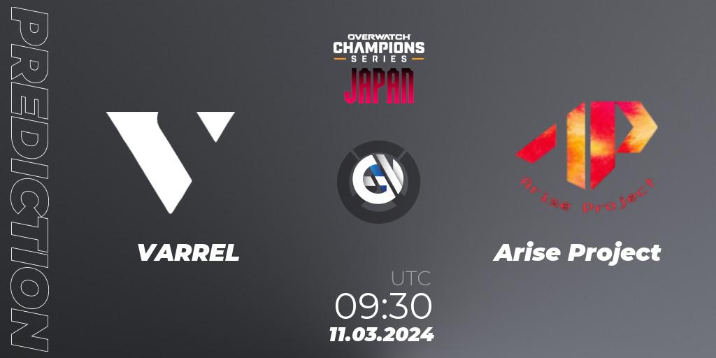 Pronósticos VARREL - Arise Project. 11.03.2024 at 10:30. Overwatch Champions Series 2024 - Stage 1 Japan - Overwatch