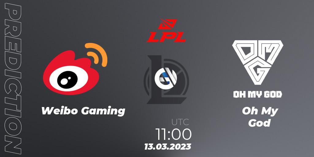 Pronósticos Weibo Gaming - Oh My God. 13.03.23. LPL Spring 2023 - Group Stage - LoL