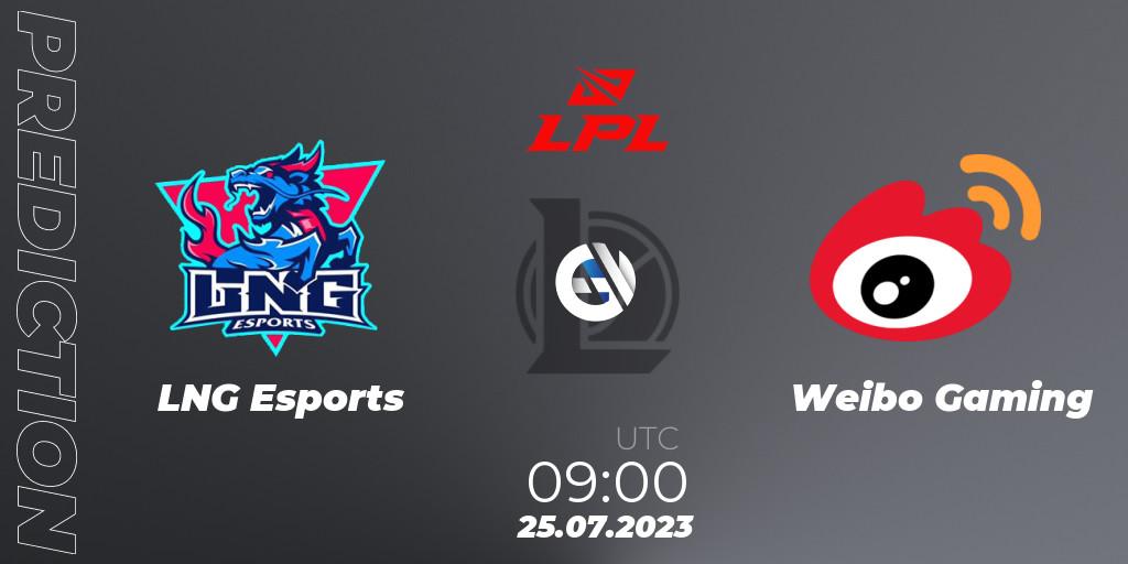 Pronósticos LNG Esports - Weibo Gaming. 25.07.2023 at 09:00. LPL Summer 2023 - Playoffs - LoL