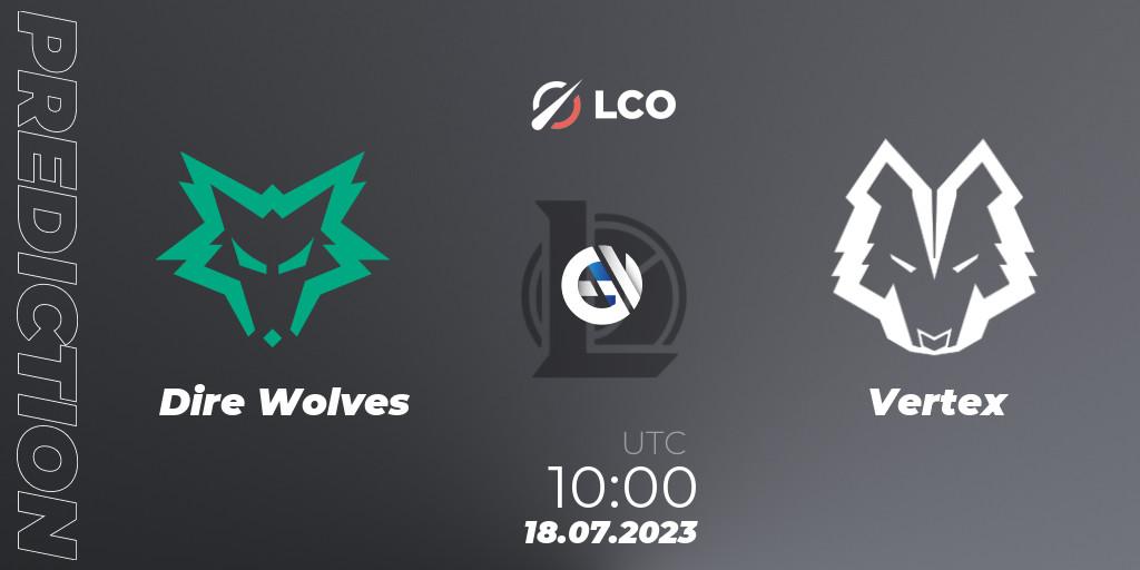 Pronósticos Dire Wolves - Vertex. 18.07.23. LCO Split 2 2023 - Playoffs - LoL