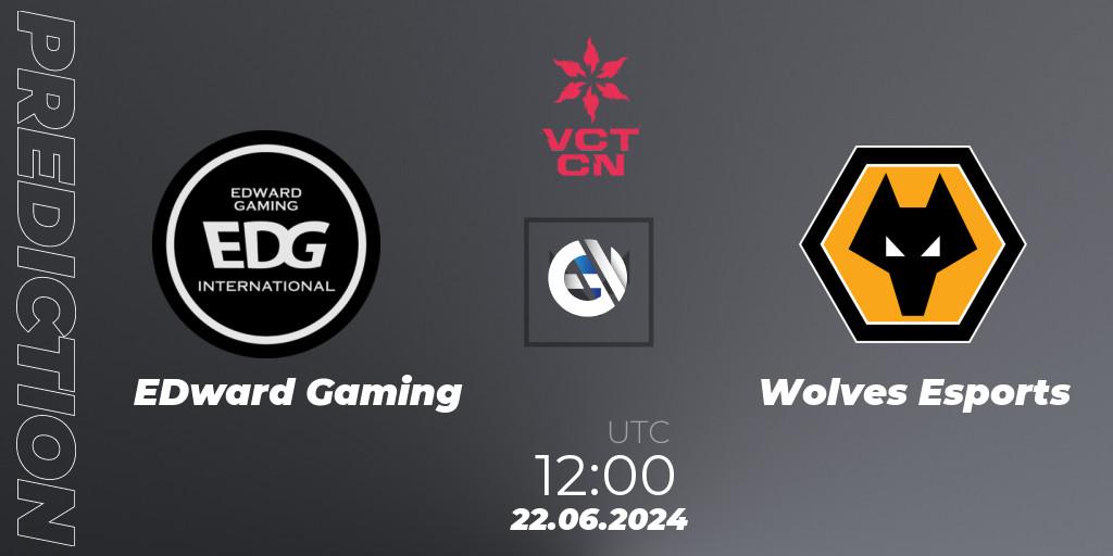 Pronósticos EDward Gaming - Wolves Esports. 22.06.2024 at 11:30. VALORANT Champions Tour China 2024: Stage 2 - Group Stage - VALORANT