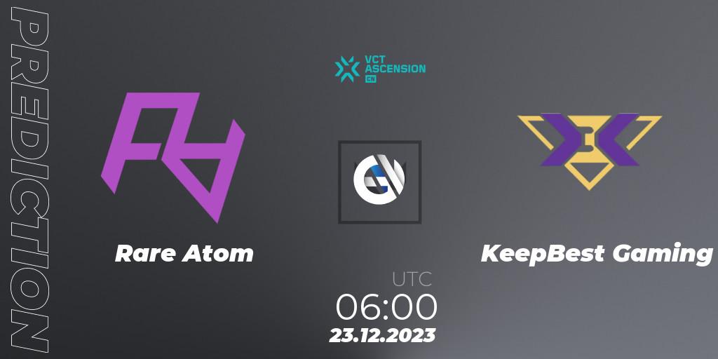 Pronósticos Rare Atom - KeepBest Gaming. 23.12.2023 at 06:30. VALORANT China Ascension 2023 - VALORANT
