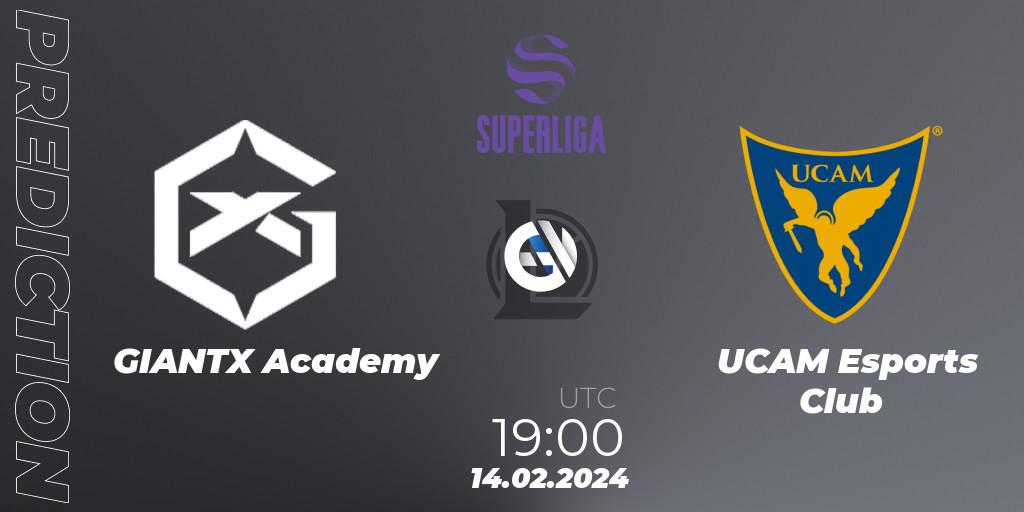 Pronósticos GIANTX Academy - UCAM Esports Club. 14.02.2024 at 19:00. Superliga Spring 2024 - Group Stage - LoL