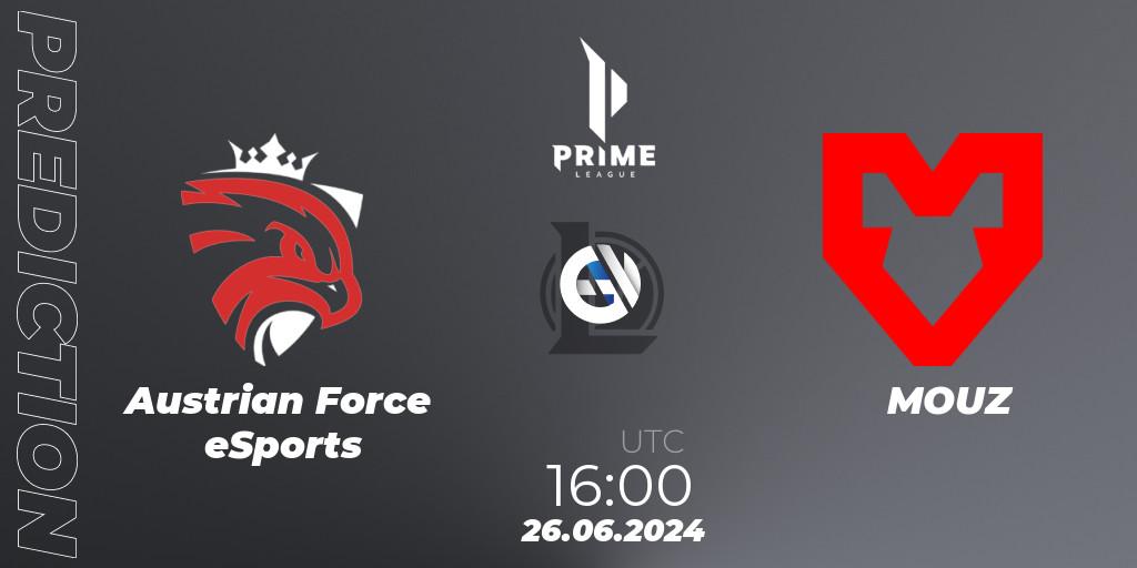 Pronósticos Austrian Force eSports - MOUZ. 26.06.2024 at 16:00. Prime League Summer 2024 - LoL