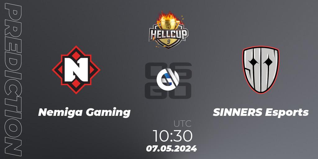 Pronósticos Nemiga Gaming - SINNERS Esports. 07.05.2024 at 10:45. HellCup #9 - Counter-Strike (CS2)