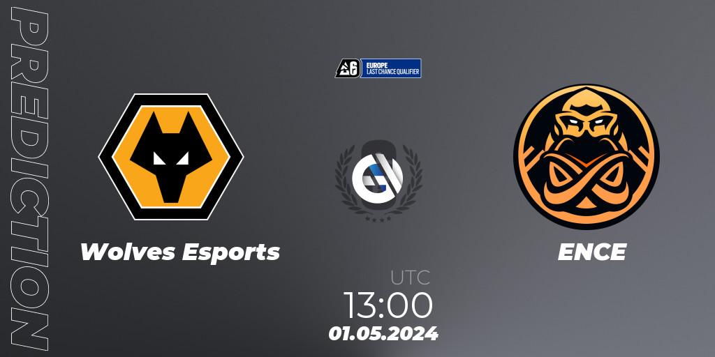 Pronósticos Wolves Esports - ENCE. 01.05.2024 at 13:00. Europe League 2024 - Stage 1 LCQ - Rainbow Six