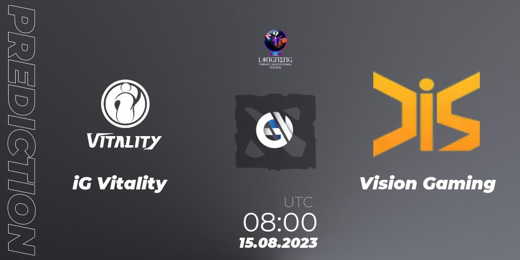 Pronósticos iG Vitality - Vision Gaming. 14.08.23. LingNeng Trendy Invitational - Dota 2