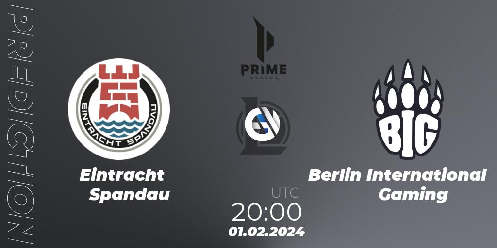 Pronósticos Eintracht Spandau - Berlin International Gaming. 01.02.24. Prime League Spring 2024 - Group Stage - LoL