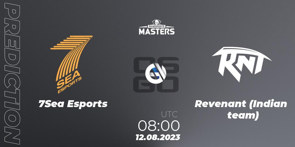 Pronósticos 7Sea Esports - Revenant (Indian team). 12.08.2023 at 08:00. Skyesports Masters 2023: Regular Season - Counter-Strike (CS2)