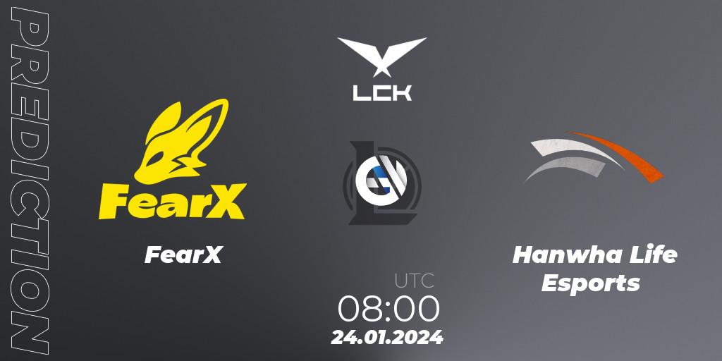 Pronósticos FearX - Hanwha Life Esports. 24.01.24. LCK Spring 2024 - Group Stage - LoL