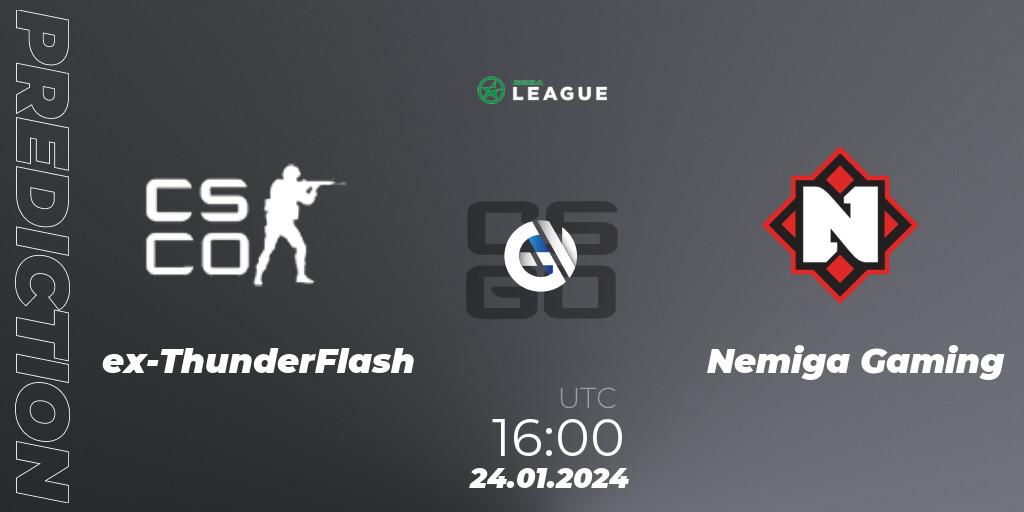 Pronósticos ex-ThunderFlash - Nemiga Gaming. 24.01.2024 at 16:00. ESEA Season 48: Advanced Division - Europe - Counter-Strike (CS2)