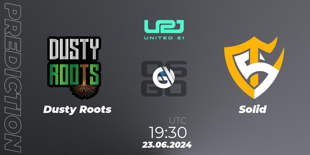 Pronósticos Dusty Roots - Solid. 23.06.2024 at 19:30. United21 South America Season 1 - Counter-Strike (CS2)