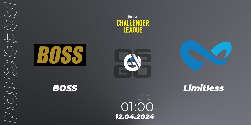 Pronósticos BOSS - Limitless. 12.04.24. ESL Challenger League Season 47: North America - CS2 (CS:GO)