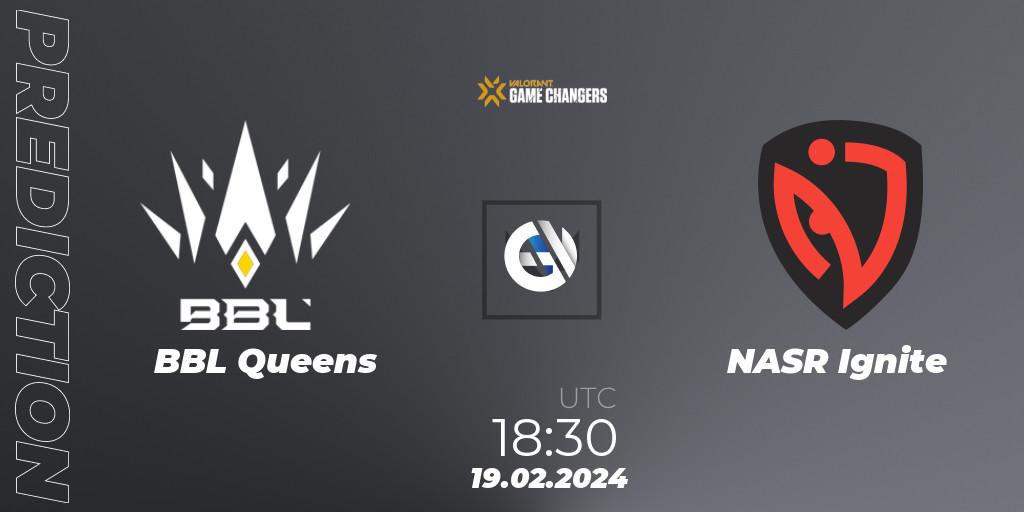 Pronósticos BBL Queens - NASR Ignite. 19.02.2024 at 19:45. VCT 2024: Game Changers EMEA Stage 1 - VALORANT