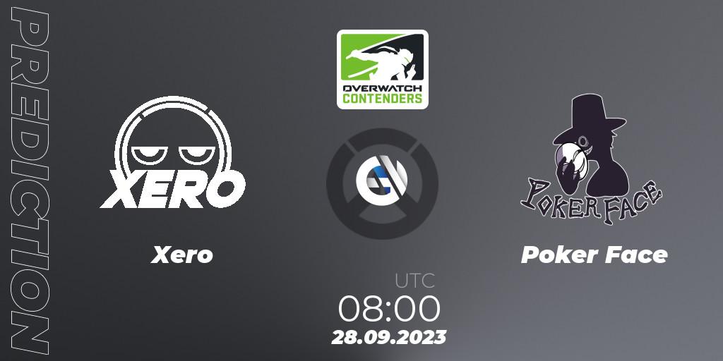 Pronósticos Xero - Poker Face. 28.09.2023 at 08:00. Overwatch Contenders 2023 Spring Series: Korea - Regular Season - Overwatch