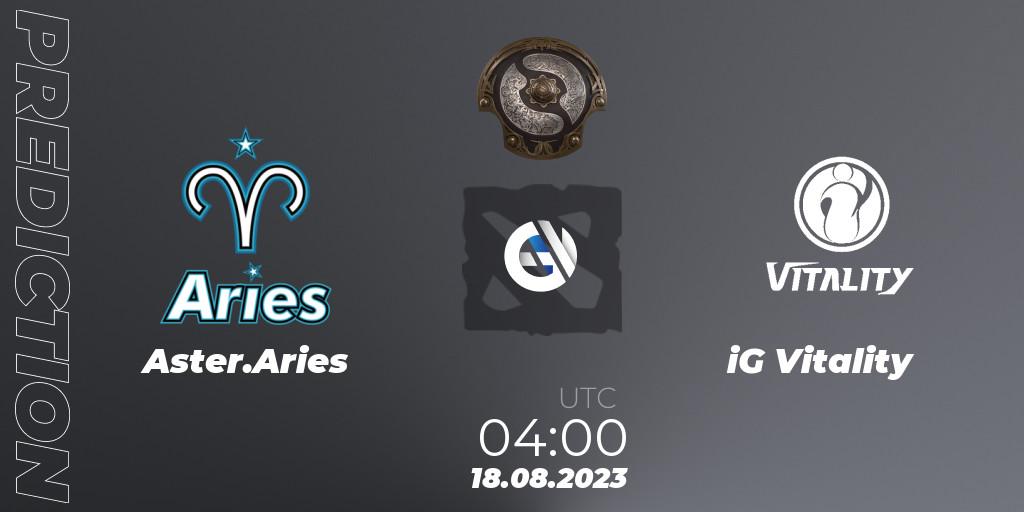 Pronósticos Aster.Aries - iG Vitality. 18.08.23. The International 2023 - China Qualifier - Dota 2