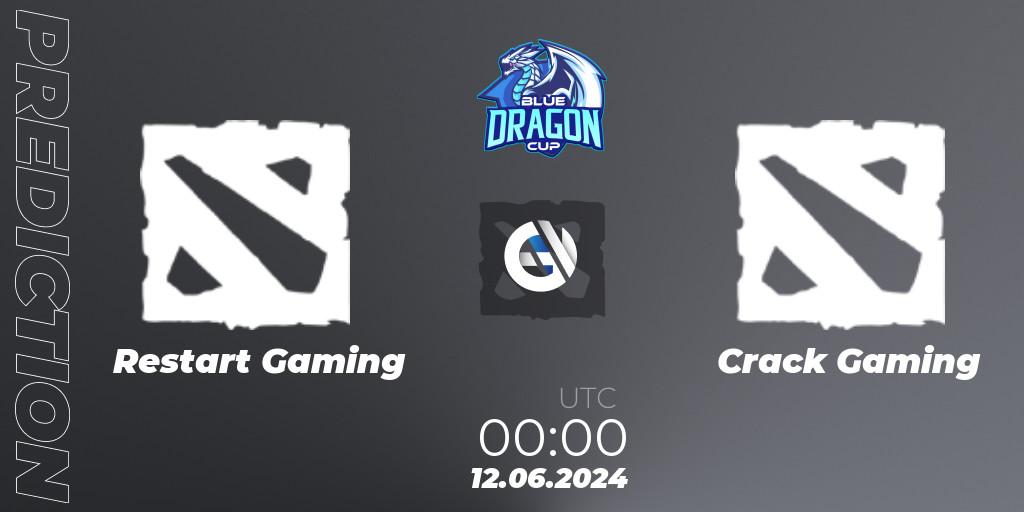 Pronósticos Restart Gaming - Crack Gaming. 15.06.2024 at 00:00. Blue Dragon Cup - Dota 2