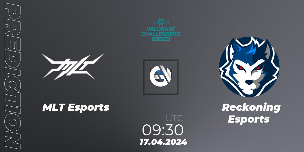 Pronósticos MLT Esports - Reckoning Esports. 30.04.2024 at 09:30. VALORANT Challengers 2024 South Asia: Split 1 - Cup 2 - VALORANT
