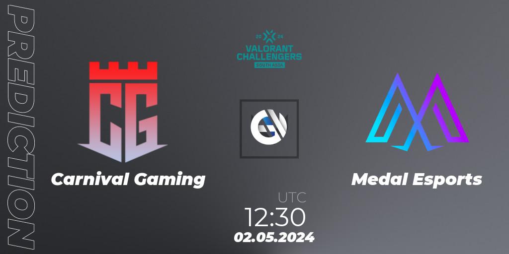 Pronósticos Carnival Gaming - Medal Esports. 02.05.2024 at 12:30. VALORANT Challengers 2024 South Asia: Split 1 - Cup 2 - VALORANT