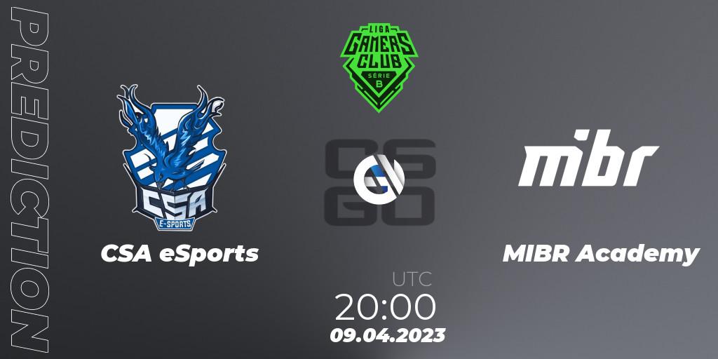 Pronósticos CSA eSports - MIBR Academy. 09.04.2023 at 20:00. Gamers Club Liga Série B: March 2023 - Counter-Strike (CS2)
