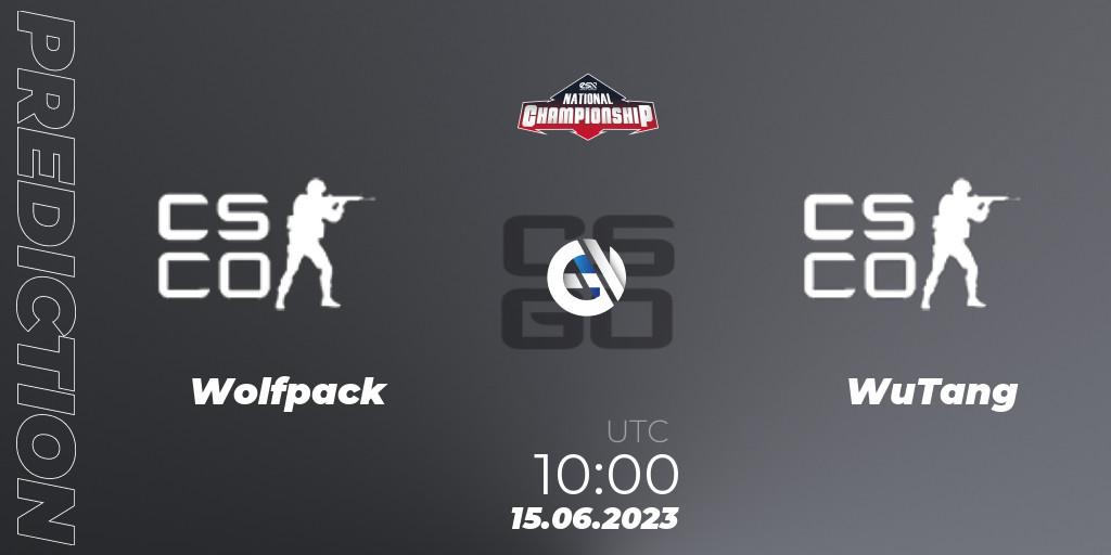 Pronósticos Wolfpack - WuTang. 15.06.2023 at 10:00. ESN National Championship 2023 - Counter-Strike (CS2)