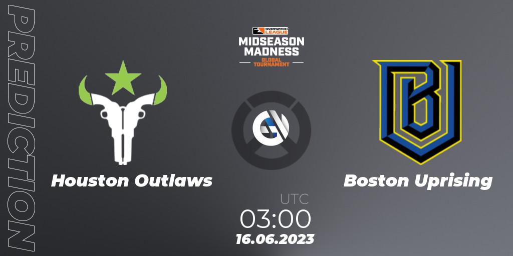 Pronósticos Houston Outlaws - Boston Uprising. 16.06.23. Overwatch League 2023 - Midseason Madness - Overwatch