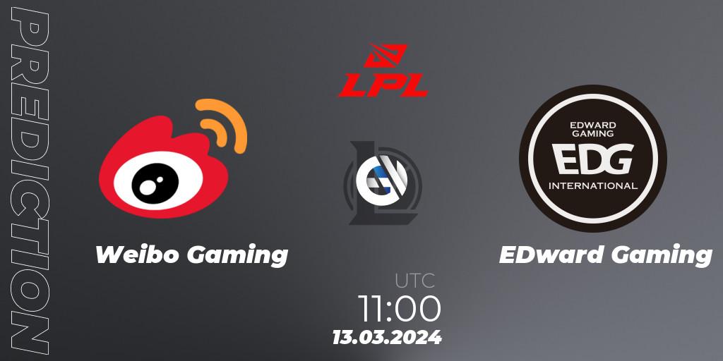 Pronósticos Weibo Gaming - EDward Gaming. 13.03.24. LPL Spring 2024 - Group Stage - LoL