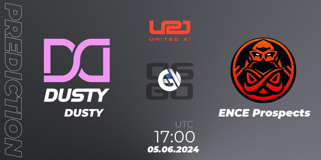 Pronósticos DUSTY - ENCE Prospects. 05.06.2024 at 17:00. United21 Season 14: Division 2 - Counter-Strike (CS2)