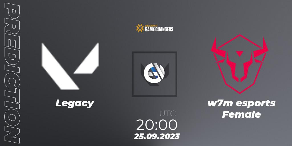 Pronósticos Legacy - w7m esports Female. 25.09.23. VCT 2023: Game Changers Brazil Series 2 - VALORANT