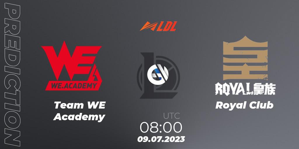 Pronósticos Team WE Academy - Royal Club. 09.07.2023 at 08:00. LDL 2023 - Regular Season - Stage 3 - LoL