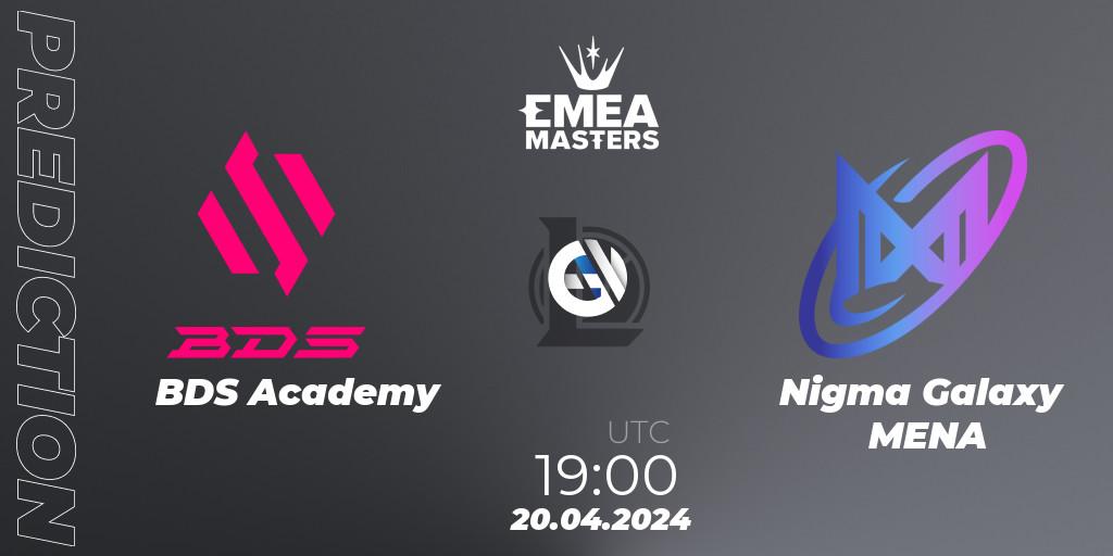 Pronósticos BDS Academy - Nigma Galaxy MENA. 20.04.24. EMEA Masters Spring 2024 - Group Stage - LoL
