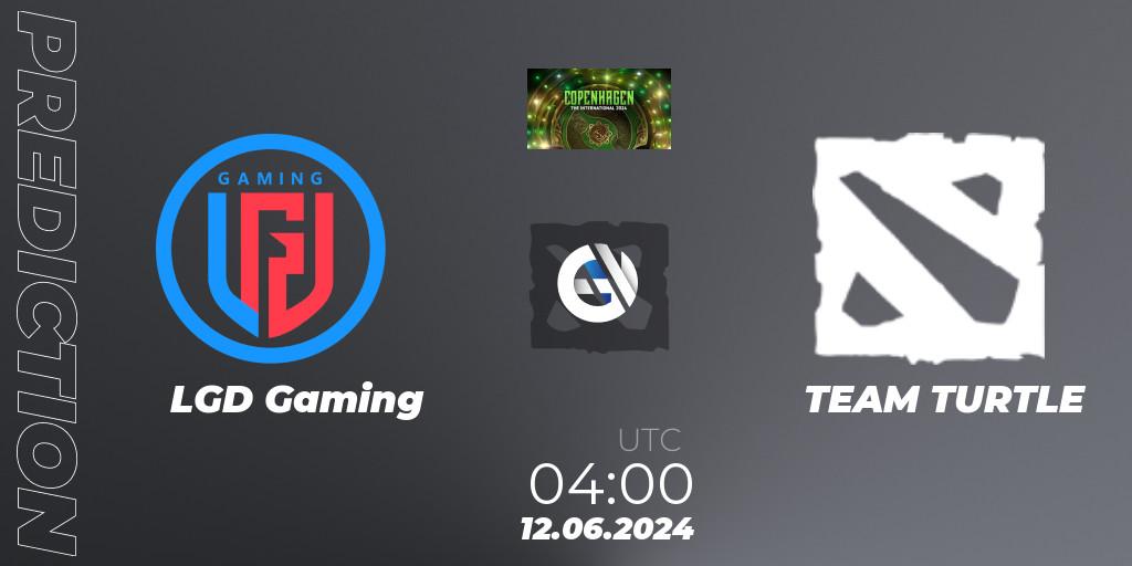 Pronósticos LGD Gaming - TEAM TURTLE. 12.06.2024 at 04:00. The International 2024 - China Closed Qualifier - Dota 2
