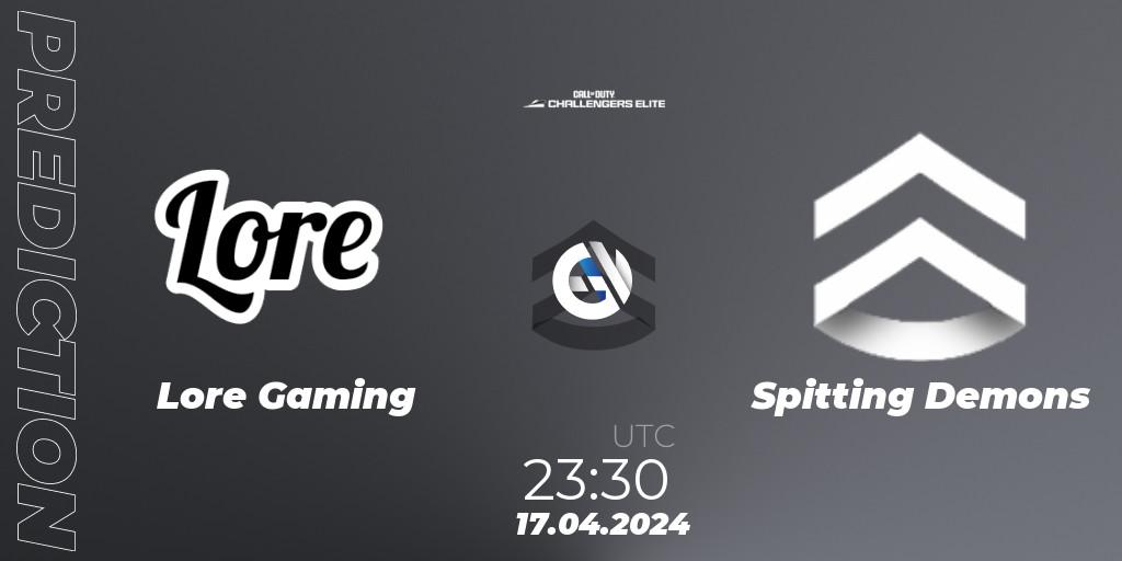 Pronósticos Lore Gaming - Spitting Demons. 24.04.2024 at 21:30. Call of Duty Challengers 2024 - Elite 2: NA - Call of Duty