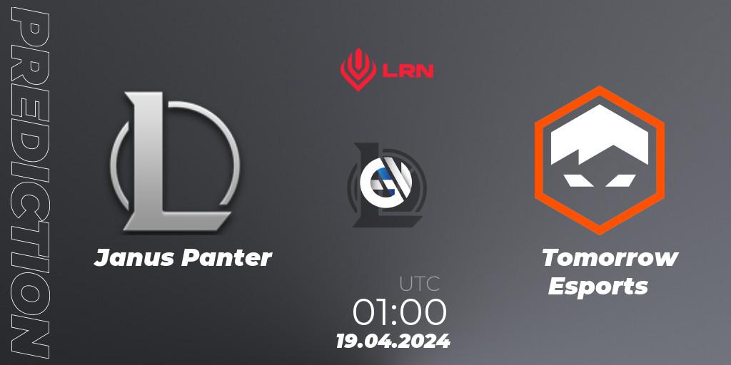 Pronósticos Janus Panter - Tomorrow Esports. 19.04.24. Liga Regional Norte 2024 - LoL