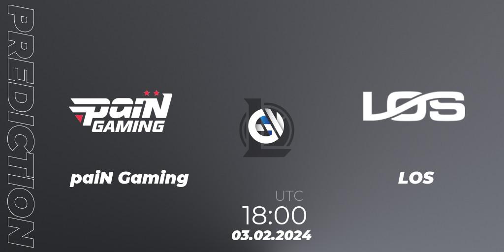 Pronósticos paiN Gaming - LOS. 03.02.2024 at 18:00. CBLOL Split 1 2024 - Group Stage - LoL