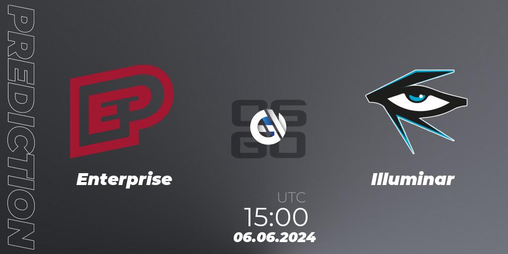 Pronósticos Enterprise - Illuminar. 06.06.2024 at 15:15. Regional Clash Arena Europe - Counter-Strike (CS2)