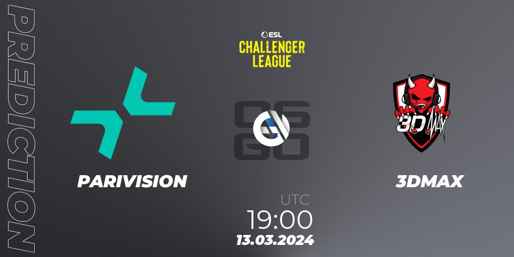 Pronósticos PARIVISION - 3DMAX. 13.03.24. ESL Challenger League Season 47: Europe - CS2 (CS:GO)