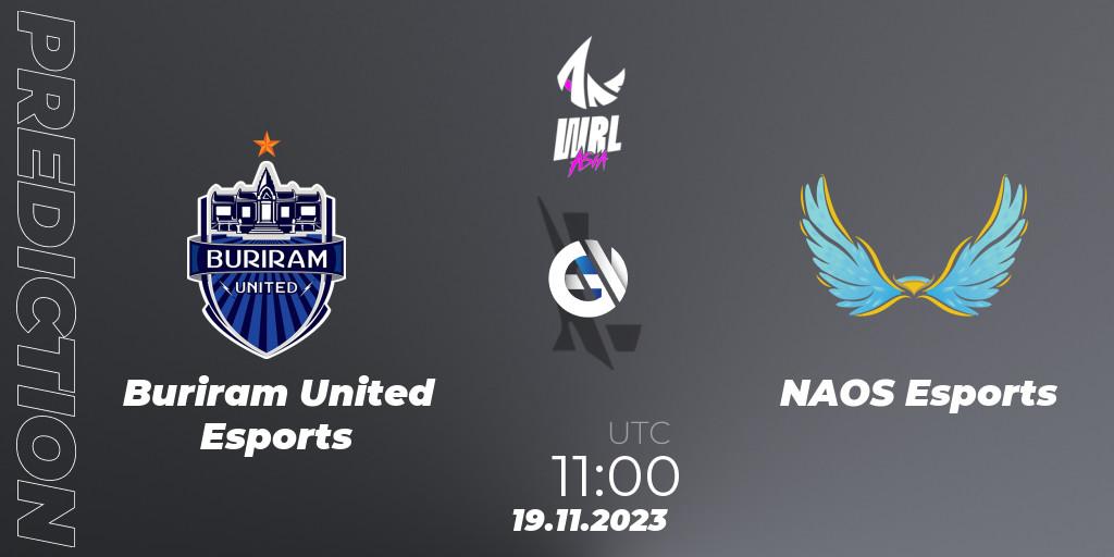 Pronósticos Buriram United Esports - NAOS Esports. 19.11.23. WRL Asia 2023 - Season 2 - Regular Season - Wild Rift