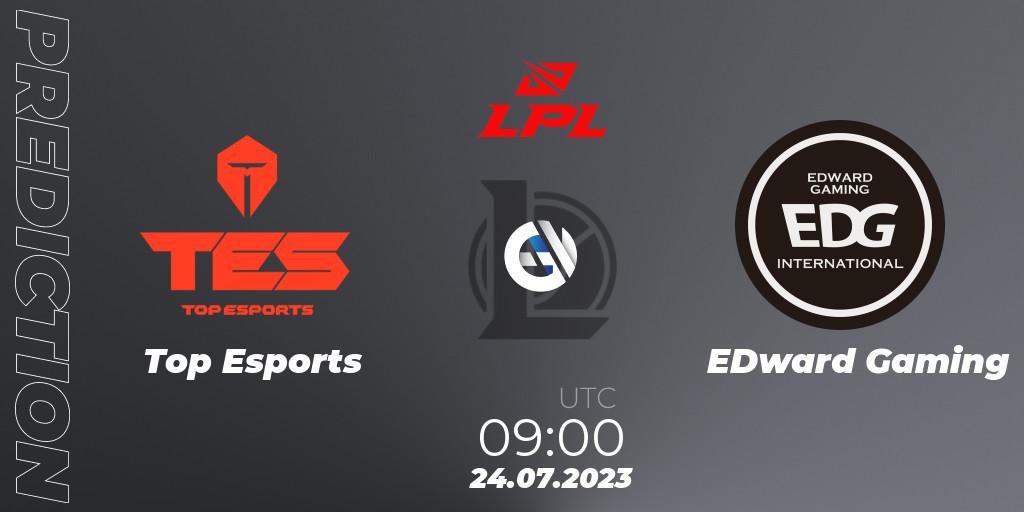 Pronósticos Top Esports - EDward Gaming. 24.07.23. LPL Summer 2023 - Playoffs - LoL