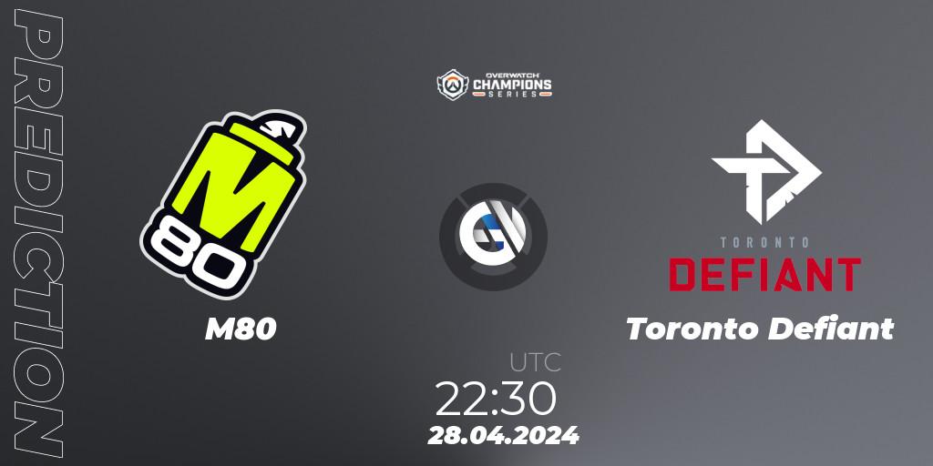 Pronósticos M80 - Toronto Defiant. 28.04.2024 at 22:30. Overwatch Champions Series 2024 - North America Stage 2 Main Event - Overwatch