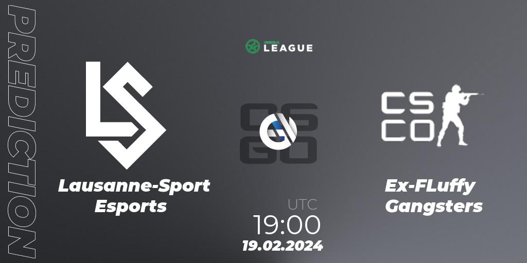 Pronósticos Lausanne-Sport Esports - Ex-FLuffy Gangsters. 19.02.2024 at 19:00. ESEA Season 48: Advanced Division - Europe - Counter-Strike (CS2)