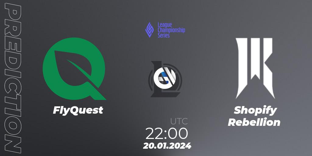 Pronósticos FlyQuest - Shopify Rebellion. 20.01.2024 at 22:00. LCS Spring 2024 - Group Stage - LoL