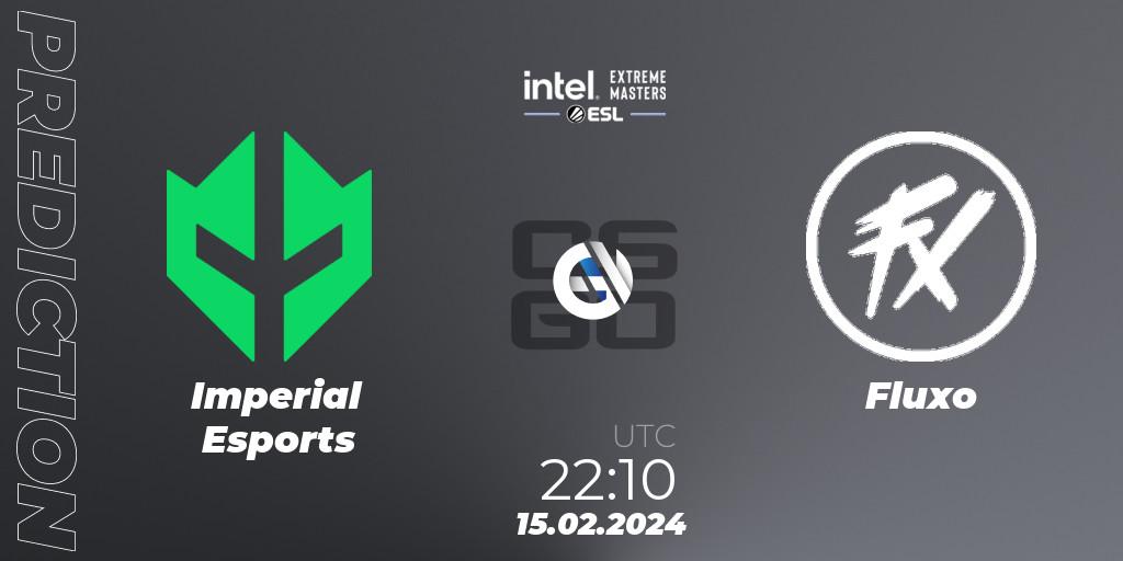 Pronósticos Imperial Esports - Fluxo. 15.02.2024 at 22:10. Intel Extreme Masters Dallas 2024: South American Open Qualifier #1 - Counter-Strike (CS2)