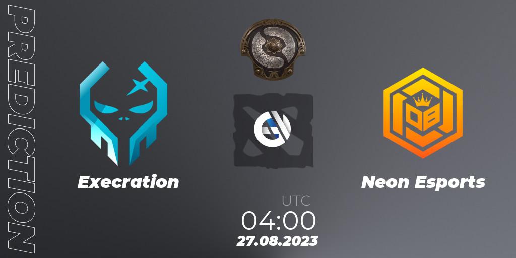 Pronósticos Execration - Neon Esports. 27.08.2023 at 02:23. The International 2023 - Southeast Asia Qualifier - Dota 2