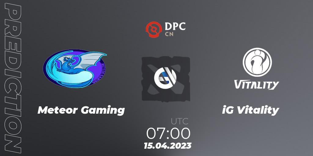 Pronósticos Meteor Gaming - iG Vitality. 15.04.23. DPC 2023 Tour 2: CN Division II (Lower) - Dota 2