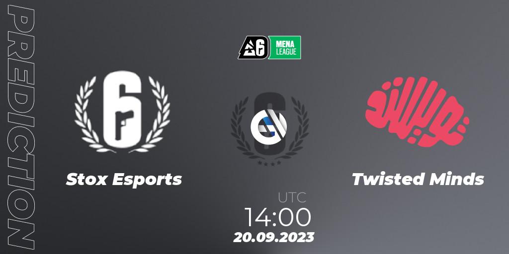 Pronósticos Stox Esports - Twisted Minds. 20.09.2023 at 14:00. MENA League 2023 - Stage 2 - Rainbow Six