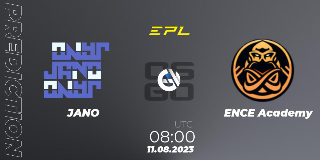 Pronósticos JANO - ENCE Academy. 11.08.2023 at 08:00. European Pro League Season 10: Division 2 - Counter-Strike (CS2)
